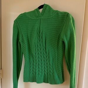 Cabi Green Cable Knit Women's Sweater great for st. Patrick’s day